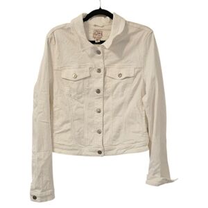 White Guess Women's Sexy Trucker Denim Jacket